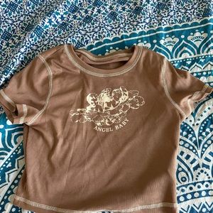 BROWN CROP TOP “ Angel Baby”